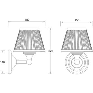 Burlington LED Bathroom Round Wall Light with Chrome Base & Silver Chiffon Shade